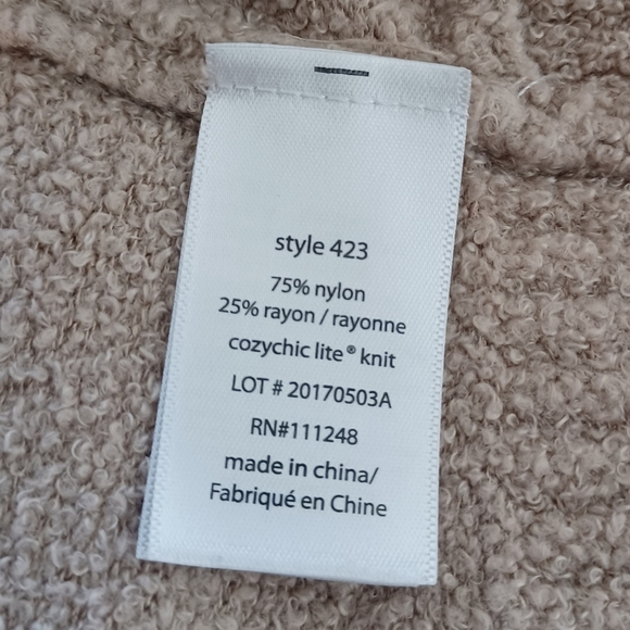 Barefoot Dreams Sz S Neutral Oatmeal Open Front Cardigan - Picture 10 of 13